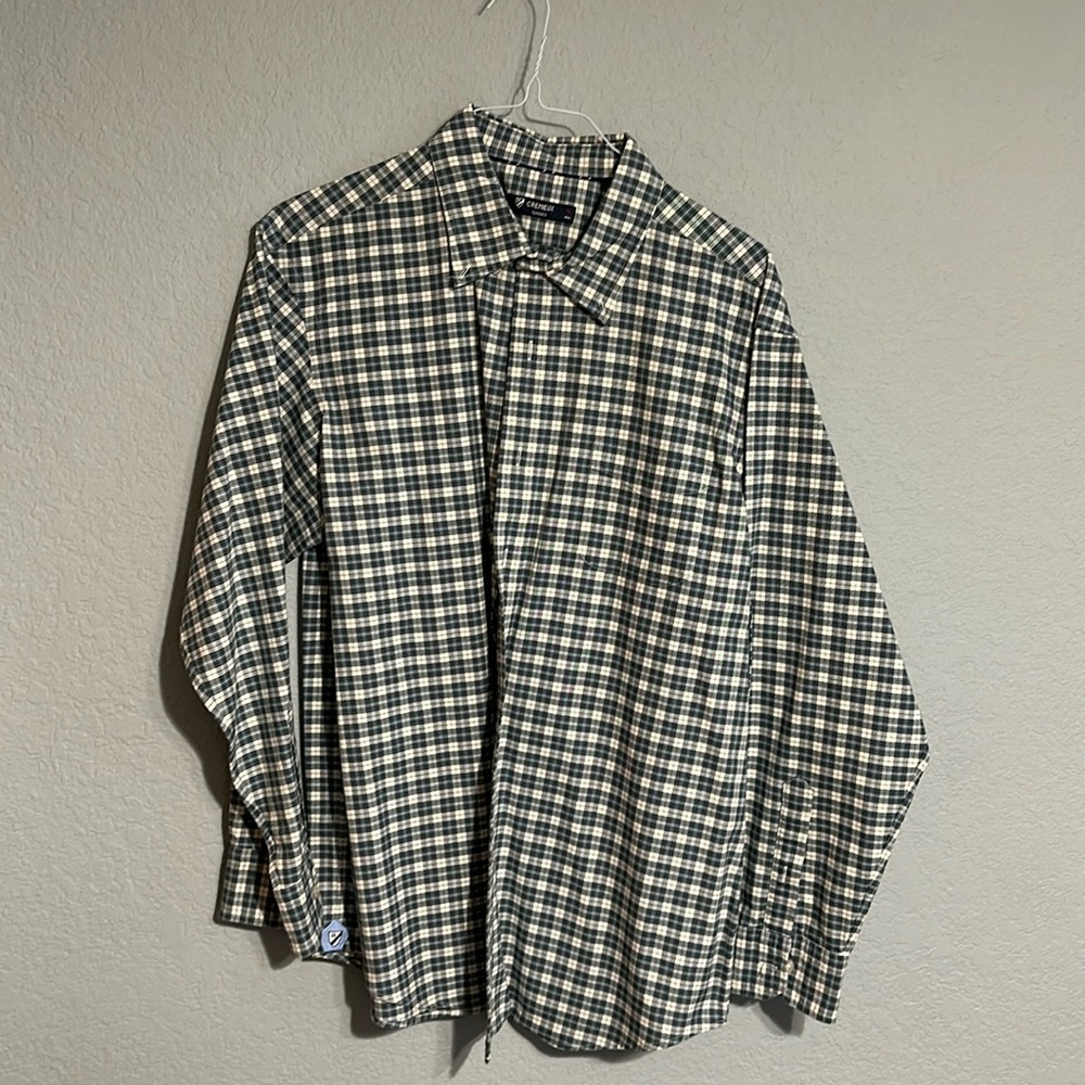 Daniel Cremieux Long-Sleeve Button Down Shirt, Size XL, Green/Tan/Blue